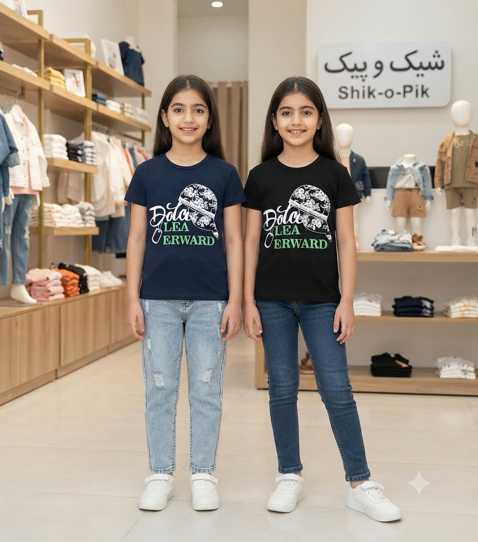 تیشرت دخترانه کلاه سایز 55/60