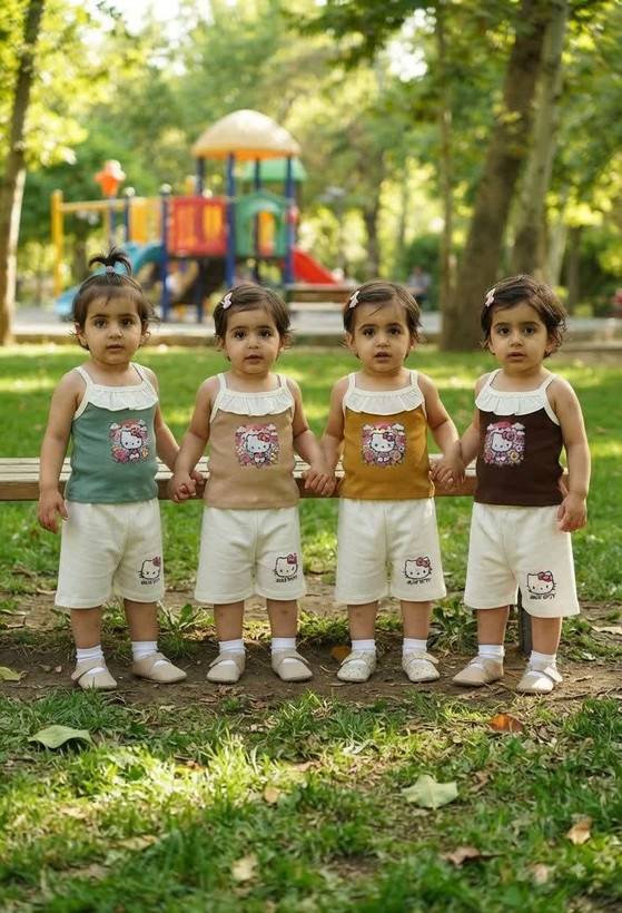 تاپ و شلوارک دخترانه سایز 30/35
